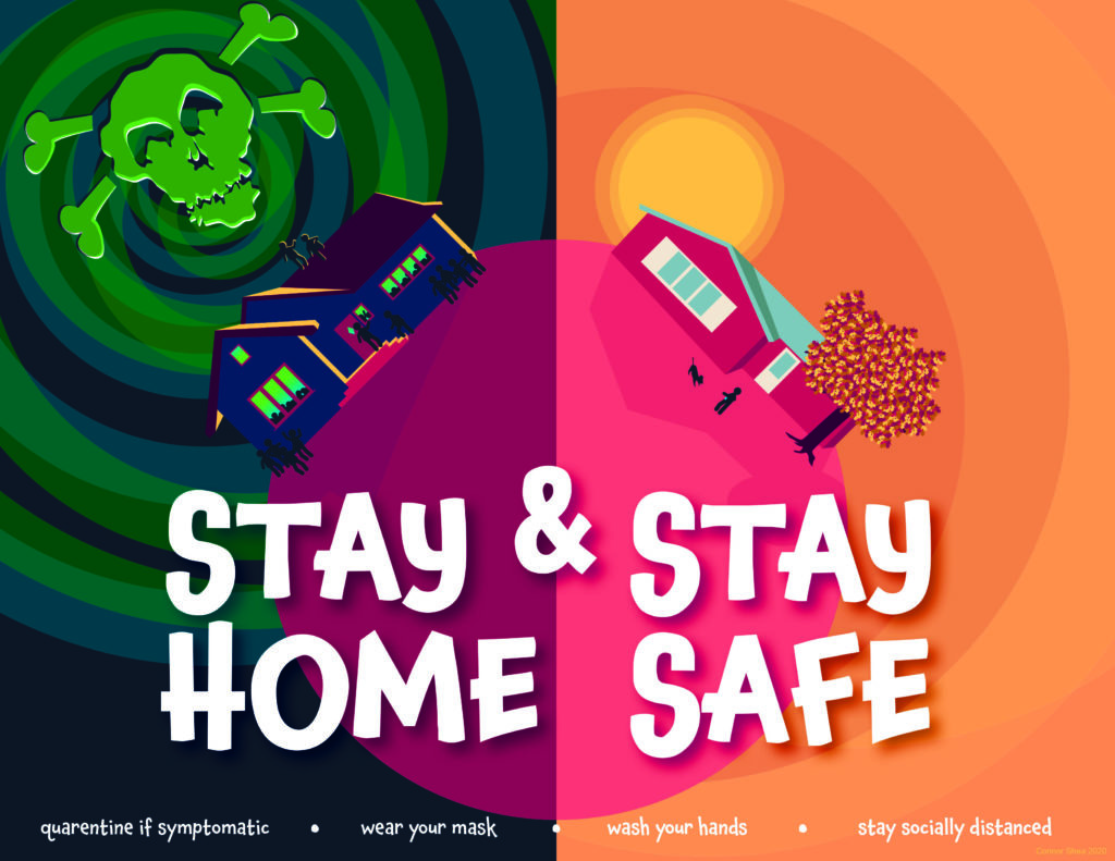 covid-19 poster "stay home & stay safe"