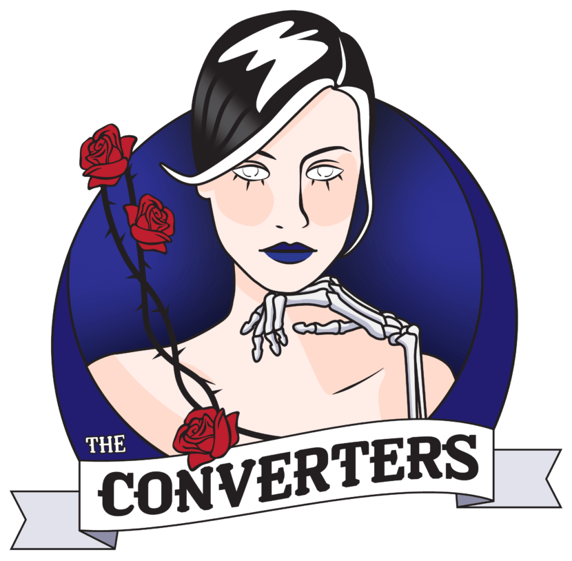 band mockup "the converters" girl