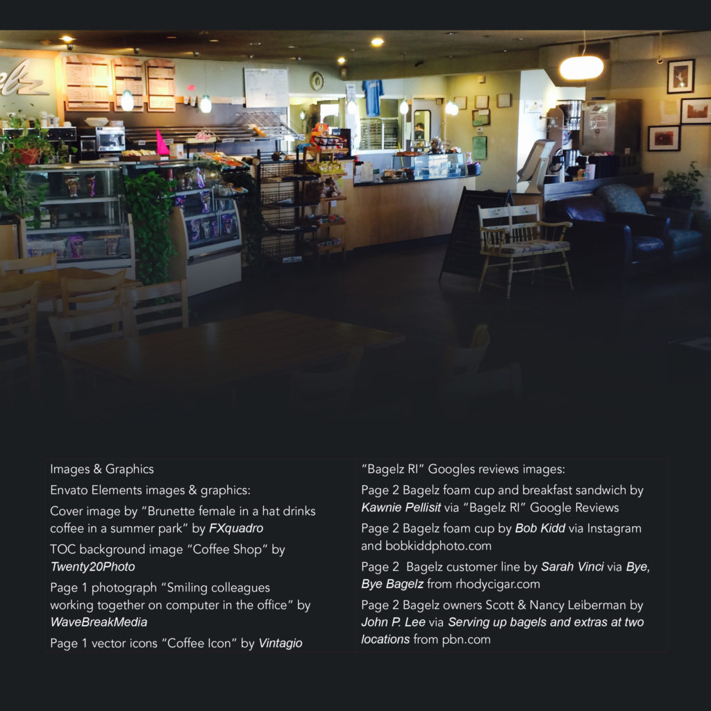 Bagelz redesign rational booklet back cover